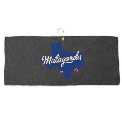 Matagorda Texas TX Map Large Microfiber Waffle Golf Towel