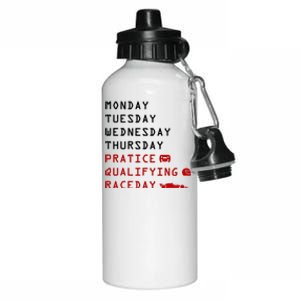 Monday Tuesday Thursday Practice Qualifying Race Day Aluminum Water Bottle