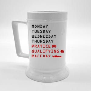 Monday Tuesday Thursday Practice Qualifying Race Day Beer Stein