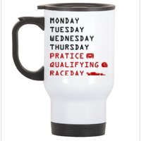 Monday Tuesday Thursday Practice Qualifying Race Day Stainless Steel Travel Mug