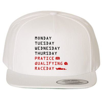 Monday Tuesday Thursday Practice Qualifying Race Day Wool Snapback Cap