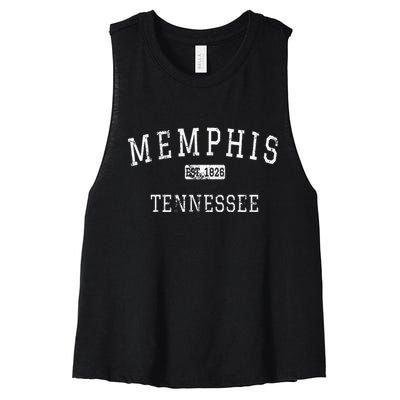 Memphis Tennessee TN Vintage Women's Racerback Cropped Tank