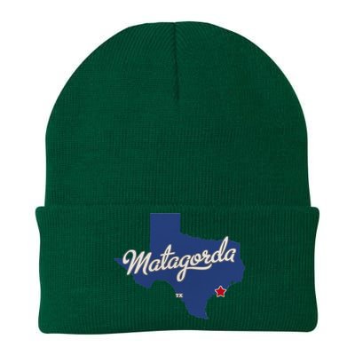 Matagorda Texas TX Map Knit Cap Winter Beanie