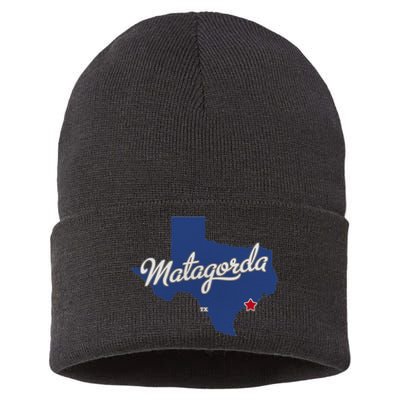 Matagorda Texas TX Map Sustainable Knit Beanie