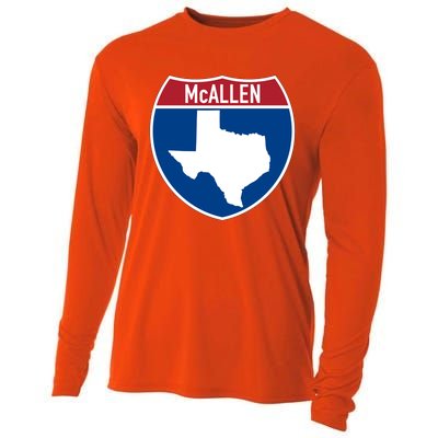 Mcallen Texas Tx Interstate Highway Vacation Souvenir Meaningful Gift Cooling Performance Long Sleeve Crew