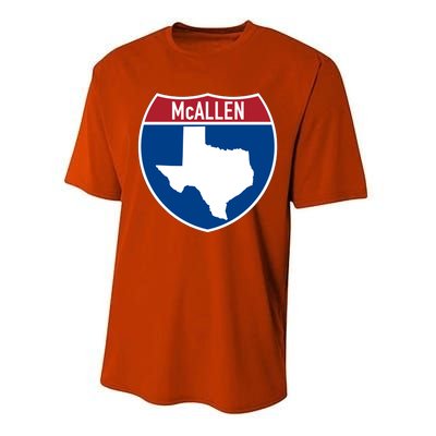 Mcallen Texas Tx Interstate Highway Vacation Souvenir Meaningful Gift Performance Sprint T-Shirt