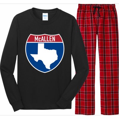 Mcallen Texas Tx Interstate Highway Vacation Souvenir Meaningful Gift Long Sleeve Pajama Set