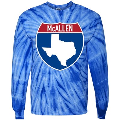 Mcallen Texas Tx Interstate Highway Vacation Souvenir Meaningful Gift Tie-Dye Long Sleeve Shirt