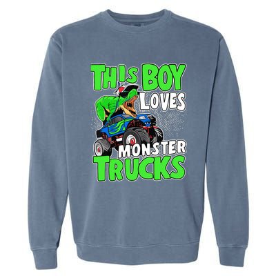 Monster Truck Toddler Boys This Boy Loves Monster Trucks Garment-Dyed Sweatshirt