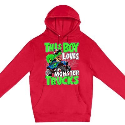 Monster Truck Toddler Boys This Boy Loves Monster Trucks Premium Pullover Hoodie