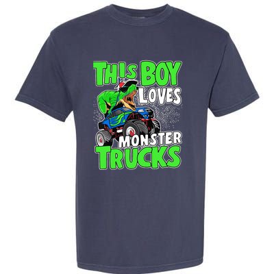 Monster Truck Toddler Boys This Boy Loves Monster Trucks Garment-Dyed Heavyweight T-Shirt