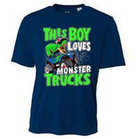 Monster Truck Toddler Boys This Boy Loves Monster Trucks Cooling Performance Crew T-Shirt