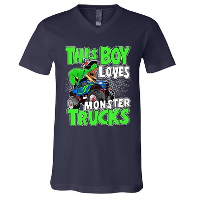 Monster Truck Toddler Boys This Boy Loves Monster Trucks V-Neck T-Shirt