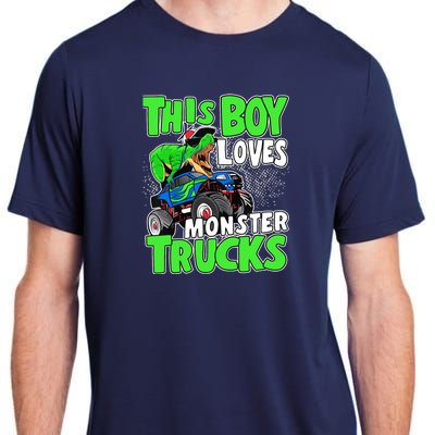 Monster Truck Toddler Boys This Boy Loves Monster Trucks Adult ChromaSoft Performance T-Shirt