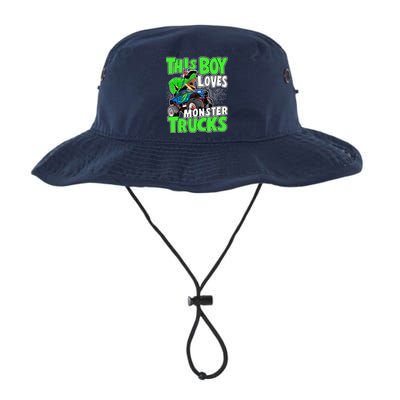 Monster Truck Toddler Boys This Boy Loves Monster Trucks Legacy Cool Fit Booney Bucket Hat