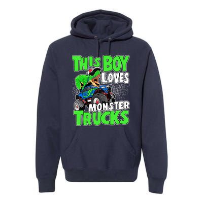 Monster Truck Toddler Boys This Boy Loves Monster Trucks Premium Hoodie