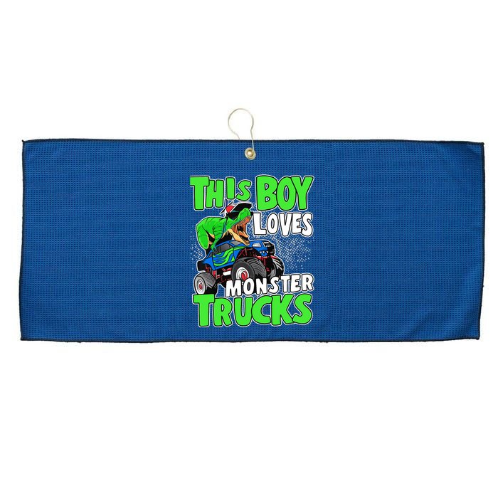 Monster Truck Toddler Boys This Boy Loves Monster Trucks Large Microfiber Waffle Golf Towel