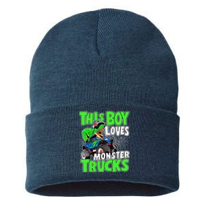 Monster Truck Toddler Boys This Boy Loves Monster Trucks Sustainable Knit Beanie