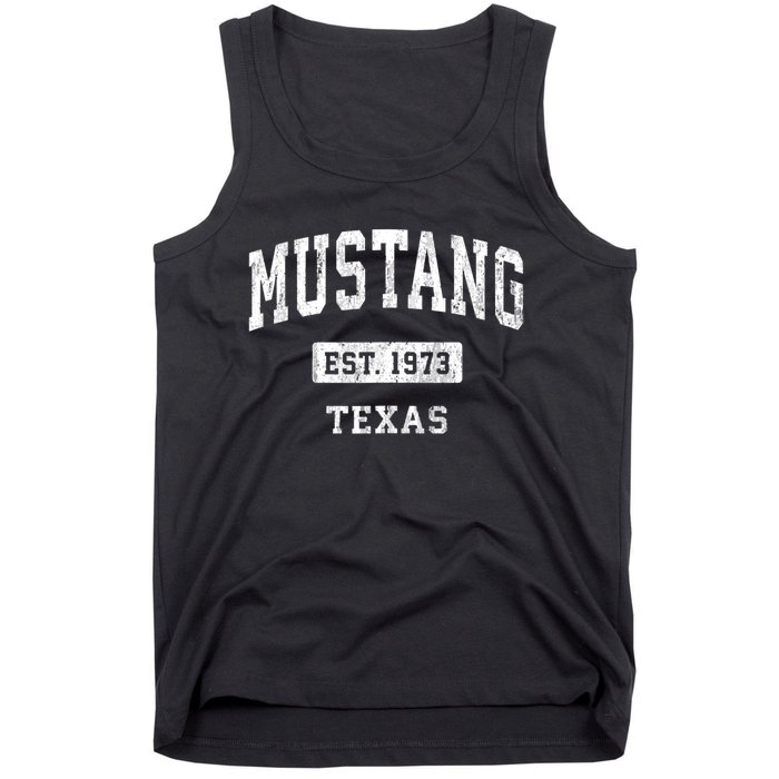 Mustang Texas Tx Vintage Sports Established Tank Top