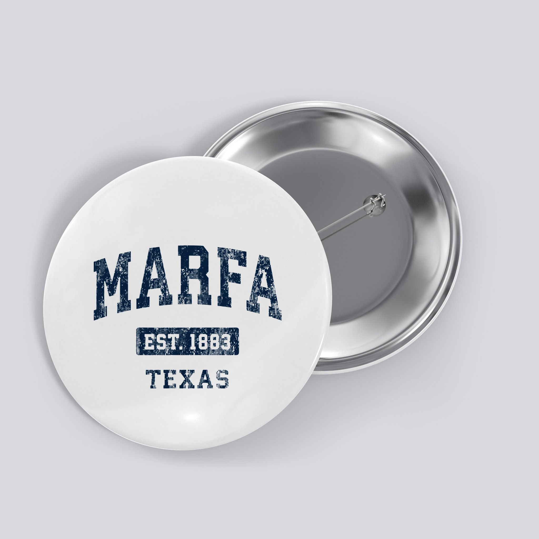 Marfa Texas Tx Vintage Sports Established Button