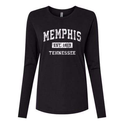 Memphis Tennessee Tn Vintage Established Sports Womens Cotton Relaxed Long Sleeve T-Shirt