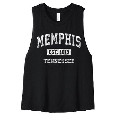 Memphis Tennessee Tn Vintage Established Sports Women's Racerback Cropped Tank