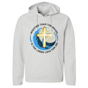 Mightier Than The Waves Of The Sea Is His Love Performance Fleece Hoodie