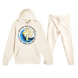 Mightier Than The Waves Of The Sea Is His Love Premium Hooded Sweatsuit Set