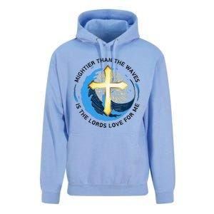 Mightier Than The Waves Of The Sea Is His Love Unisex Surf Hoodie