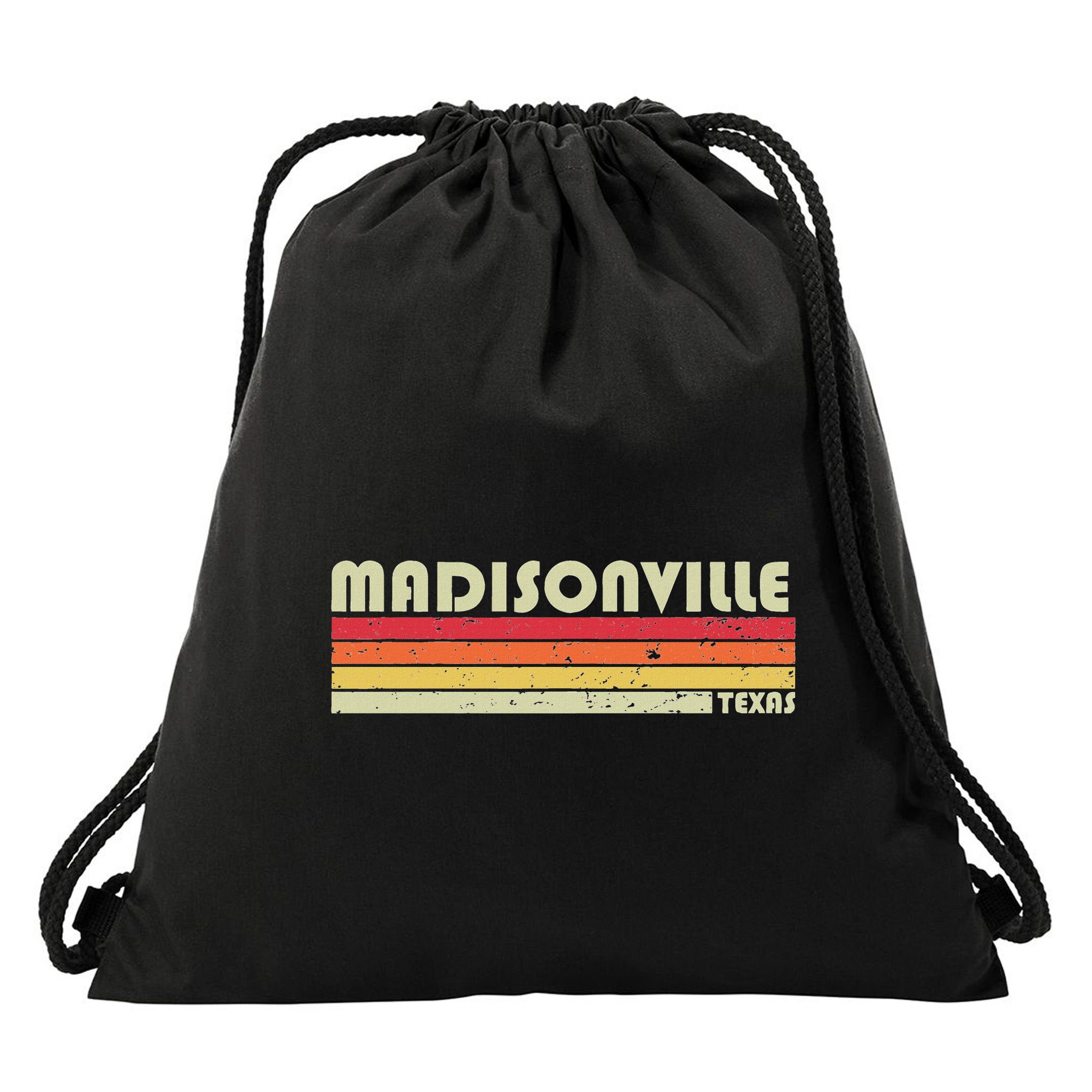 Madisonville Tx Texas Funny City Home Roots Gift Retro 80s Drawstring Bag