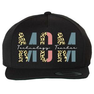 Mom Technology Teacher Leopard Mothers Day Teacher Gift Wool Snapback Cap