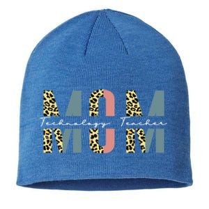 Mom Technology Teacher Leopard Mothers Day Teacher Gift Sustainable Beanie