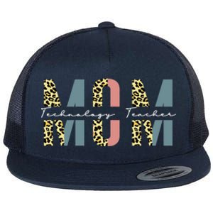 Mom Technology Teacher Leopard Mothers Day Teacher Gift Flat Bill Trucker Hat