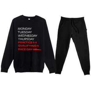 Monday Tuesday Thursday Practice Qualifying Race Day Premium Crewneck Sweatsuit Set