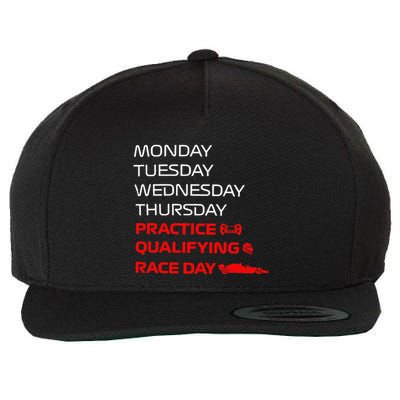 Monday Tuesday Thursday Practice Qualifying Race Day Wool Snapback Cap