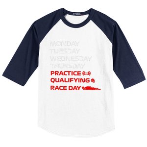 Monday Tuesday Thursday Practice Qualifying Race Day Baseball Sleeve Shirt