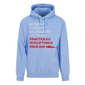 Monday Tuesday Thursday Practice Qualifying Race Day Unisex Surf Hoodie