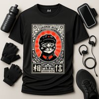 Meow Tse Tung Chinese Mao Zedong Chairman Kitten Meme Cat Cooling Performance Crew T-Shirt