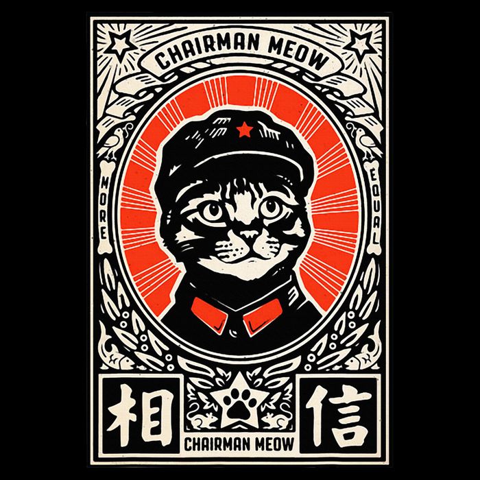 Meow Tse Tung Chinese Mao Zedong Chairman Kitten Meme Cat Impact Tech Backpack