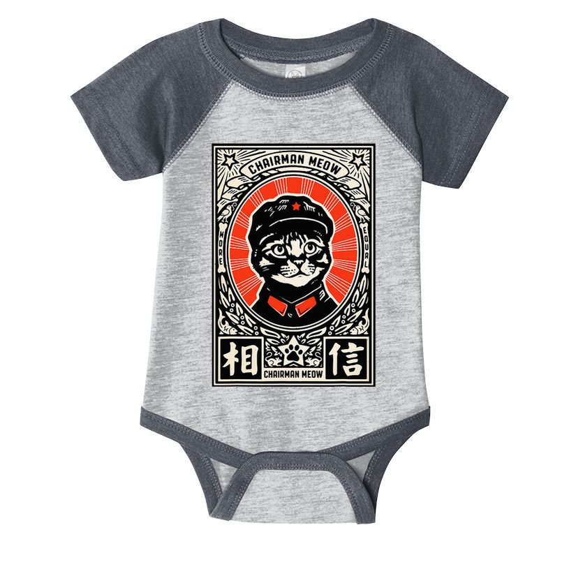 Meow Tse Tung Chinese Mao Zedong Chairman Kitten Meme Cat Infant Baby Jersey Bodysuit