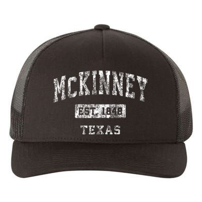 Mckinney Texas Tx Vintage Established Sports Yupoong Adult 5-Panel Trucker Hat