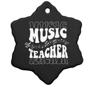 Music Teacher Teacher Life Love Music with Teacher Gifts Ceramic Star Ornament