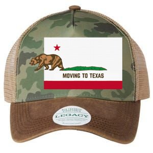 Moving To Texas Leaving California Funny Designed Legacy Tie Dye Trucker Hat