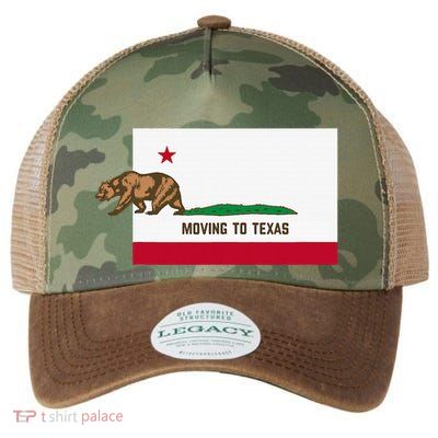 Moving To Texas Leaving California Funny Designed Legacy Tie Dye Trucker Hat