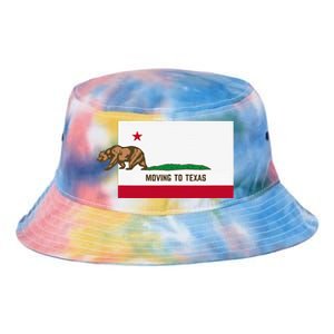 Moving To Texas Leaving California Funny Designed Tie Dye Newport Bucket Hat