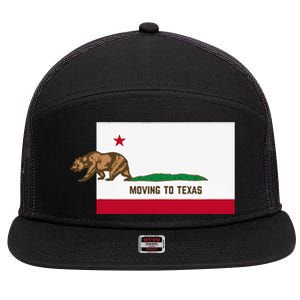 Moving To Texas Leaving California Funny Designed 7 Panel Mesh Trucker Snapback Hat