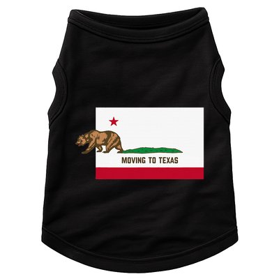 Moving To Texas Leaving California Funny Designed Doggie Tank