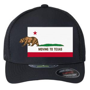 Moving To Texas Leaving California Funny Designed Flexfit Unipanel Trucker Cap