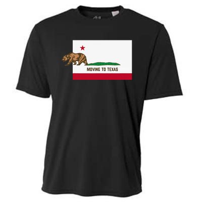 Moving To Texas Leaving California Funny Designed Cooling Performance Crew T-Shirt