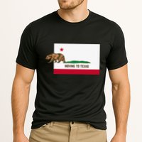 Moving To Texas Leaving California Funny Designed Cooling Performance Crew T-Shirt